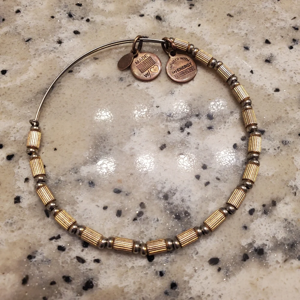 Alex and Ani Tigris Beaded bracelet with charms and Box